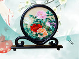 Load image into Gallery viewer, Stunning Peony Double-Sided Suzhou Silk Embroidery - Handcrafted Table Art Display &amp; Meaningful Keepsak