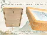 Load image into Gallery viewer, &quot;Dao Fa Zi Ran&quot; (The Way Follows Nature) Hand-Painted Calligraphy Artwork - Framed in Natural Teak Wood, Taoist Wisdom Gift