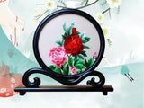 Load image into Gallery viewer, Stunning Peony Double-Sided Suzhou Silk Embroidery - Handcrafted Table Art Display &amp; Meaningful Keepsak
