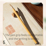 Load image into Gallery viewer, Professional LanZhu Weasel Hair Brush - Elite Bamboo Calligraphy Tool for Semi-Cursive/Regular Script