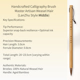 Load image into Gallery viewer, Professional LanZhu Weasel Hair Brush - Elite Bamboo Calligraphy Tool for Semi-Cursive/Regular Script
