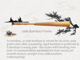 Load image into Gallery viewer, Artisan Hand-Written &#39;All Wishes Granted&#39; Fan | Luxury Jade Bamboo &amp; Slender Gold Calligraphy