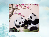 Load image into Gallery viewer, Handmade Panda Silk Embroidery Gift Set: Desk Decor,Bookmark &amp; ball-point pen| Suzhou Craftsmanship