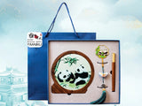 Load image into Gallery viewer, Handmade Panda Silk Embroidery Gift Set: Desk Decor,Bookmark &amp; ball-point pen| Suzhou Craftsmanship