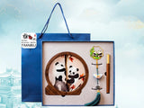 Load image into Gallery viewer, Handmade Panda Silk Embroidery Gift Set: Desk Decor,Bookmark &amp; ball-point pen| Suzhou Craftsmanship