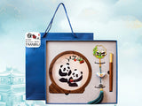 Load image into Gallery viewer, Handmade Panda Silk Embroidery Gift Set: Desk Decor,Bookmark &amp; ball-point pen| Suzhou Craftsmanship