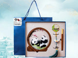 Load image into Gallery viewer, Handmade Panda Silk Embroidery Gift Set: Desk Decor,Bookmark &amp; ball-point pen| Suzhou Craftsmanship