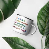 Load image into Gallery viewer, 12 oz - Enamel Camper Mug - Never stop trusting that something WONDERFUL is coming your way.